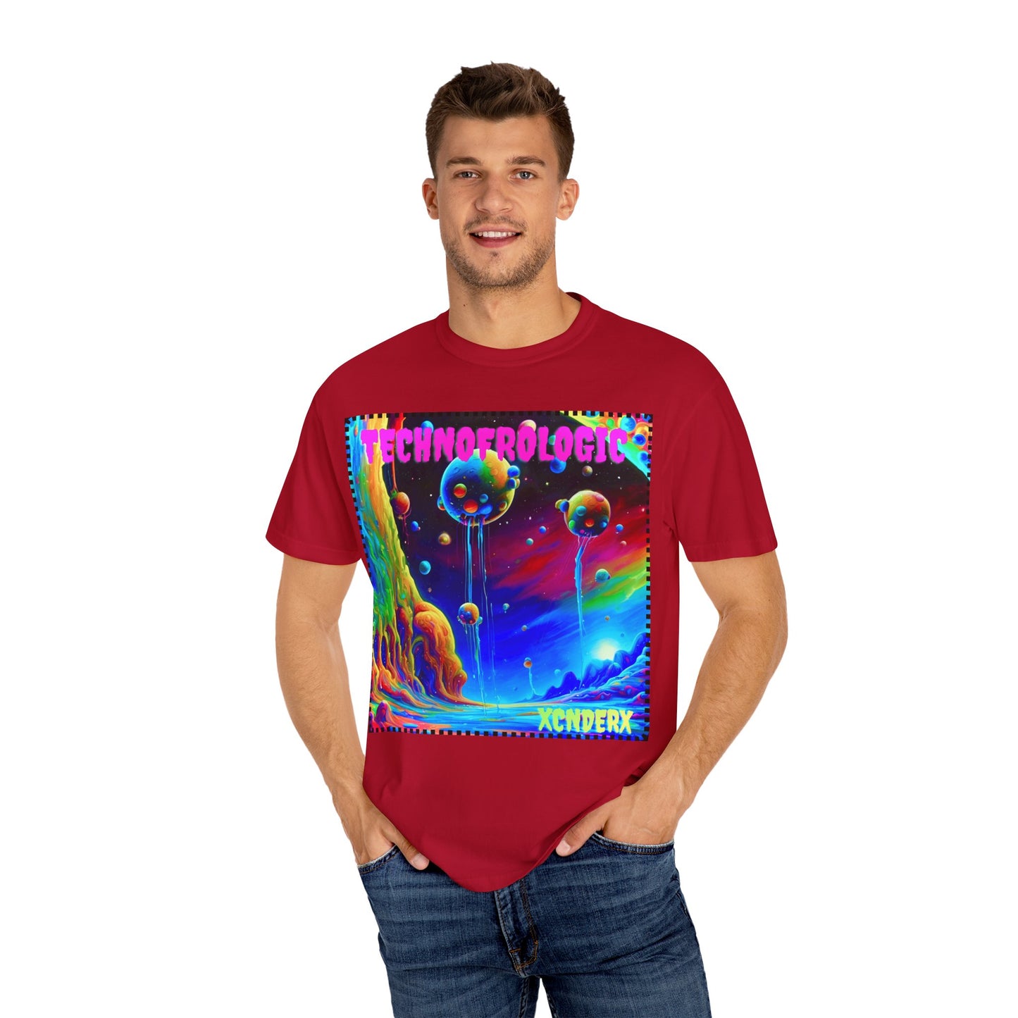 Vibrant Technological Dream Unisex T-Shirt - Colorful Space Art Tee