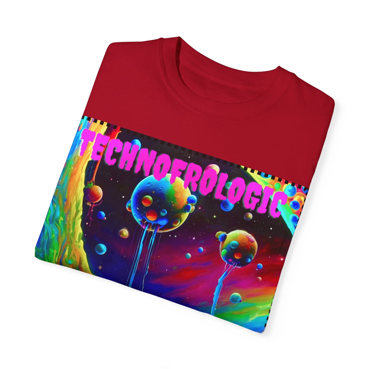 Vibrant Technological Dream Unisex T-Shirt - Colorful Space Art Tee