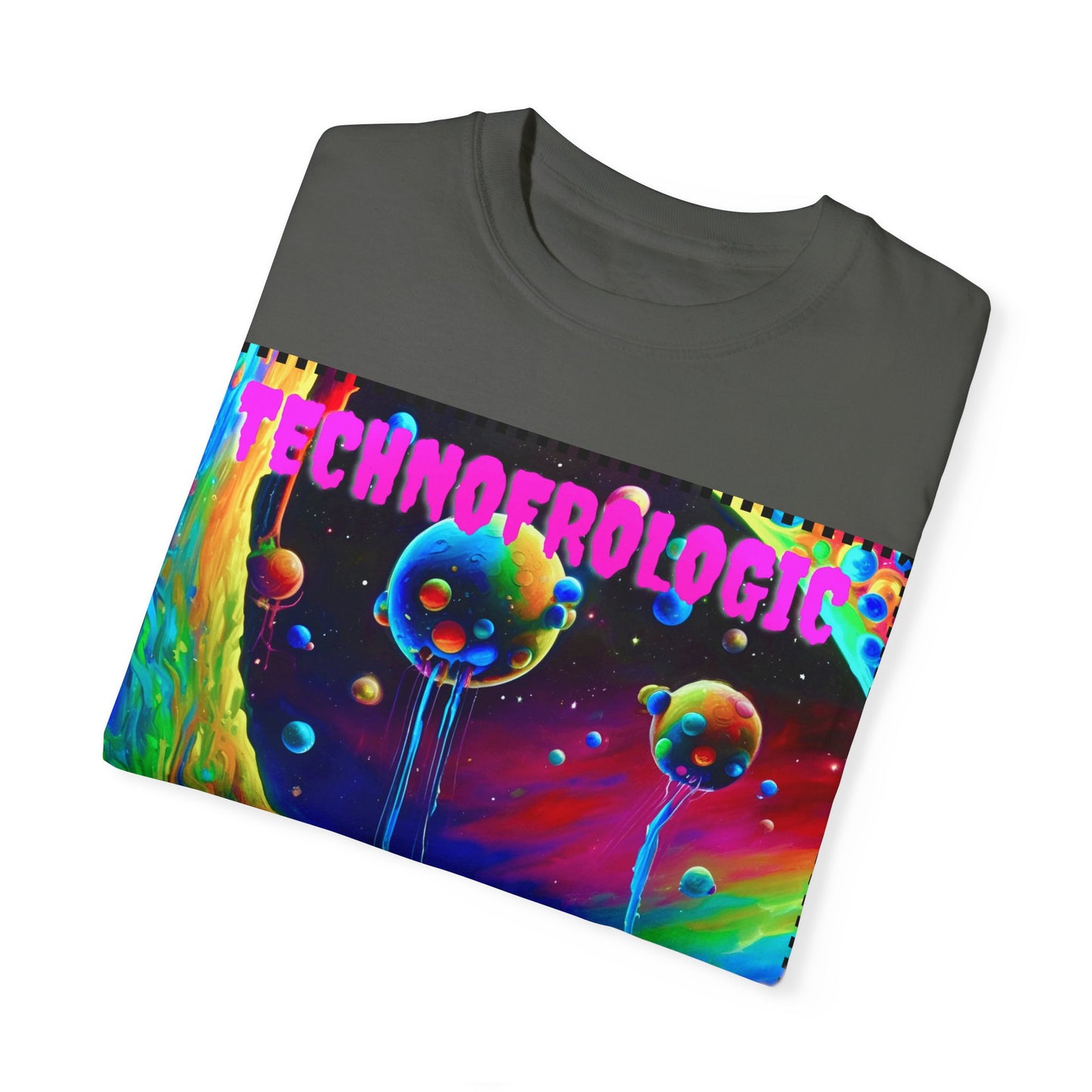 Vibrant Technological Dream Unisex T-Shirt - Colorful Space Art Tee