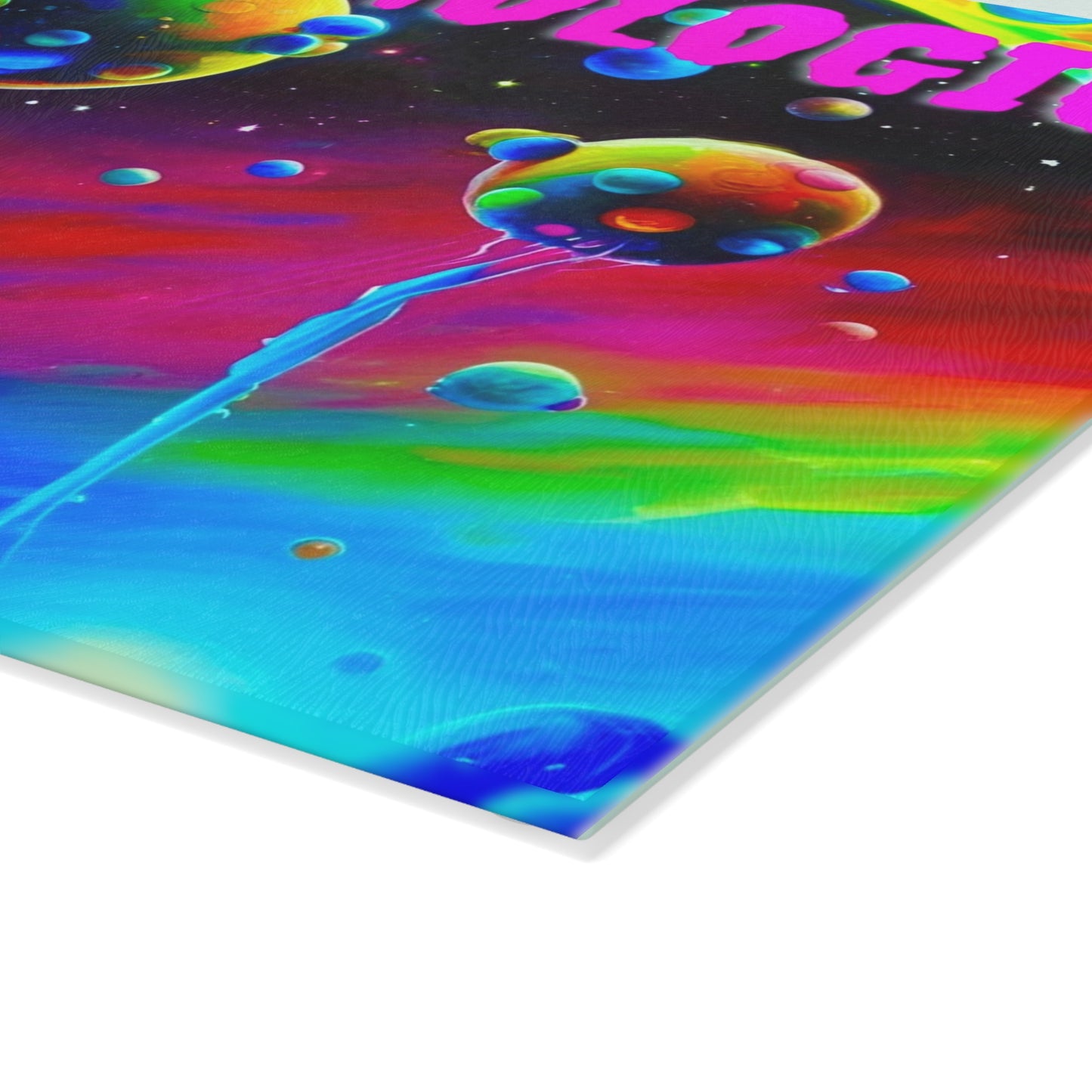 Vibrant Techno-Inspired Glass Cutting Board - Perfect for Parties and Gifts