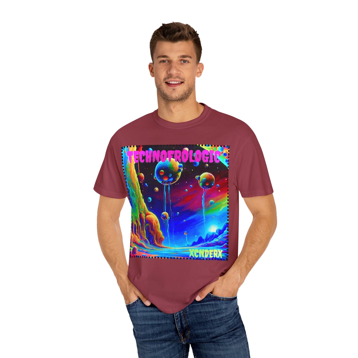 Vibrant Technological Dream Unisex T-Shirt - Colorful Space Art Tee