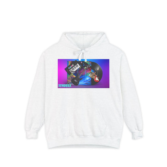 Retro Tech Vibe Unisex Hoodie with Colorful Artwork