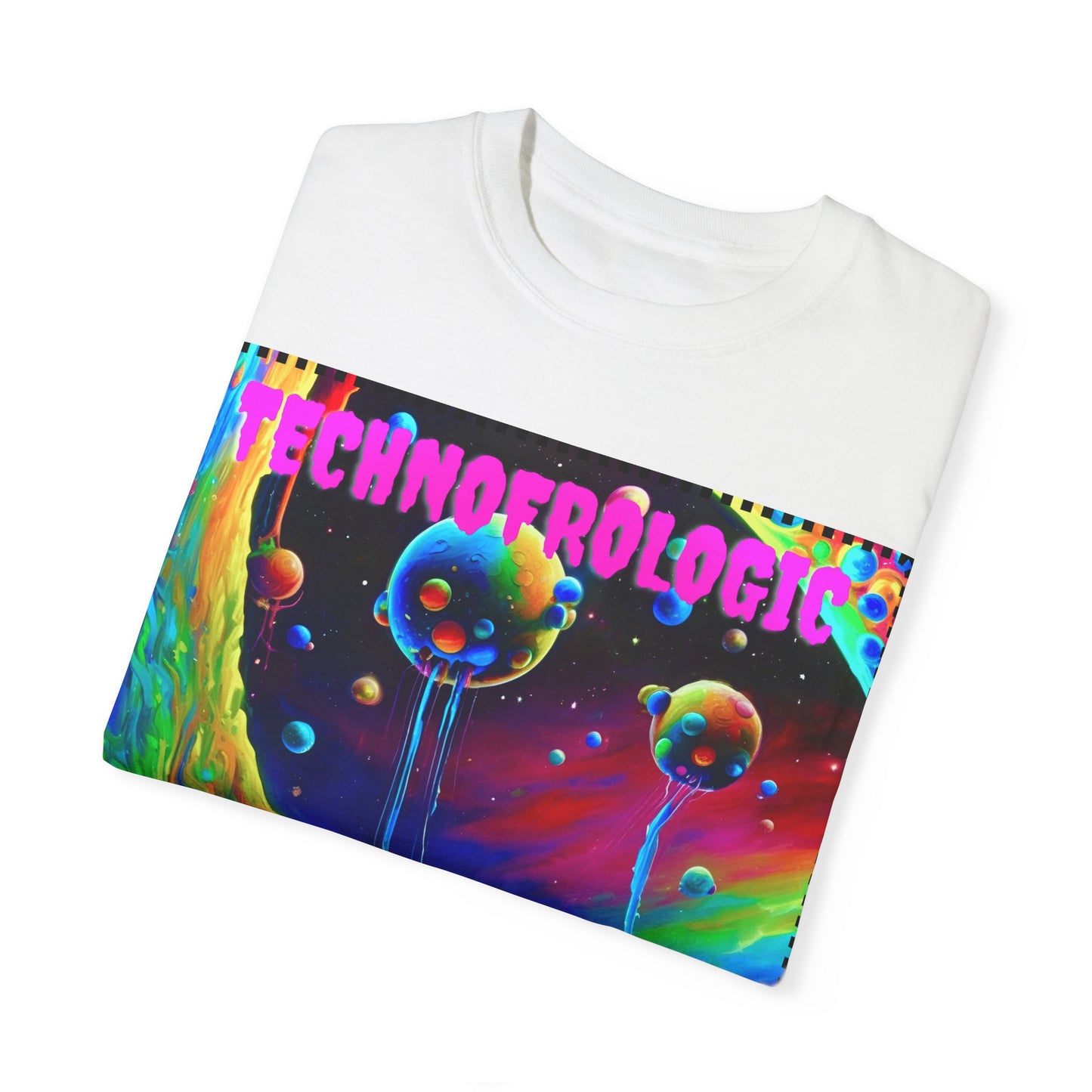 Vibrant Technological Dream Unisex T-Shirt - Colorful Space Art Tee