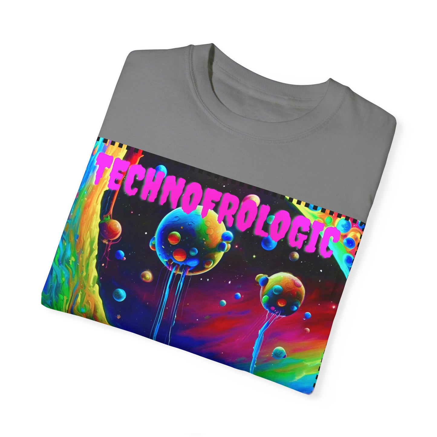 Vibrant Technological Dream Unisex T-Shirt - Colorful Space Art Tee