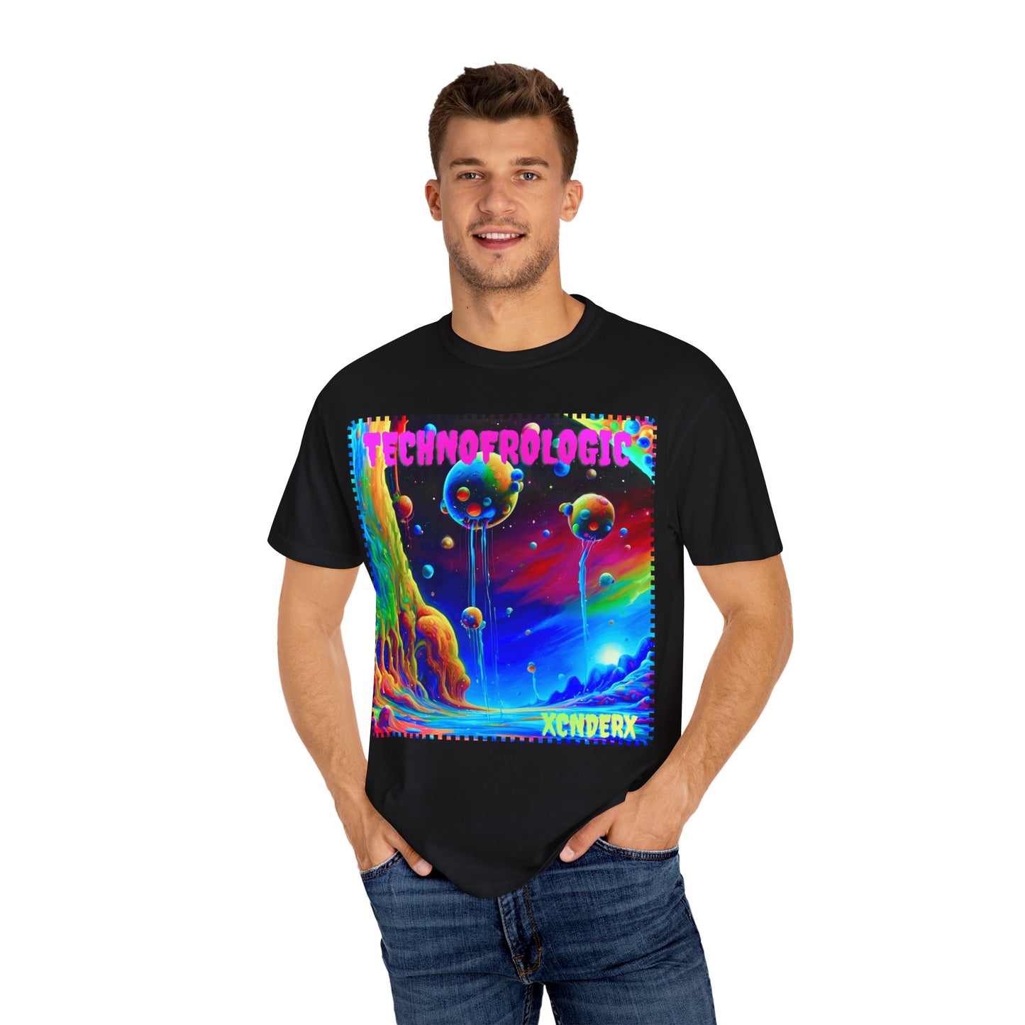 Vibrant Technological Dream Unisex T-Shirt - Colorful Space Art Tee