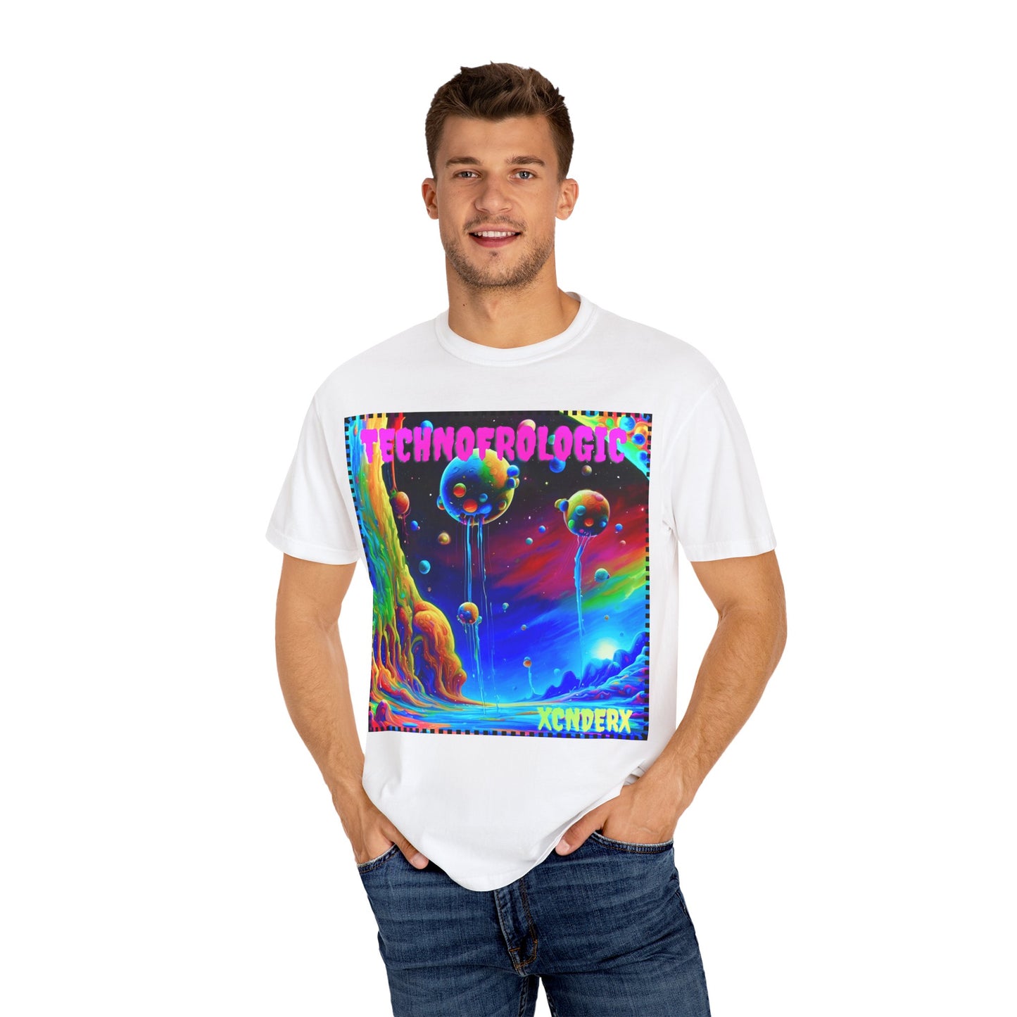 Vibrant Technological Dream Unisex T-Shirt - Colorful Space Art Tee