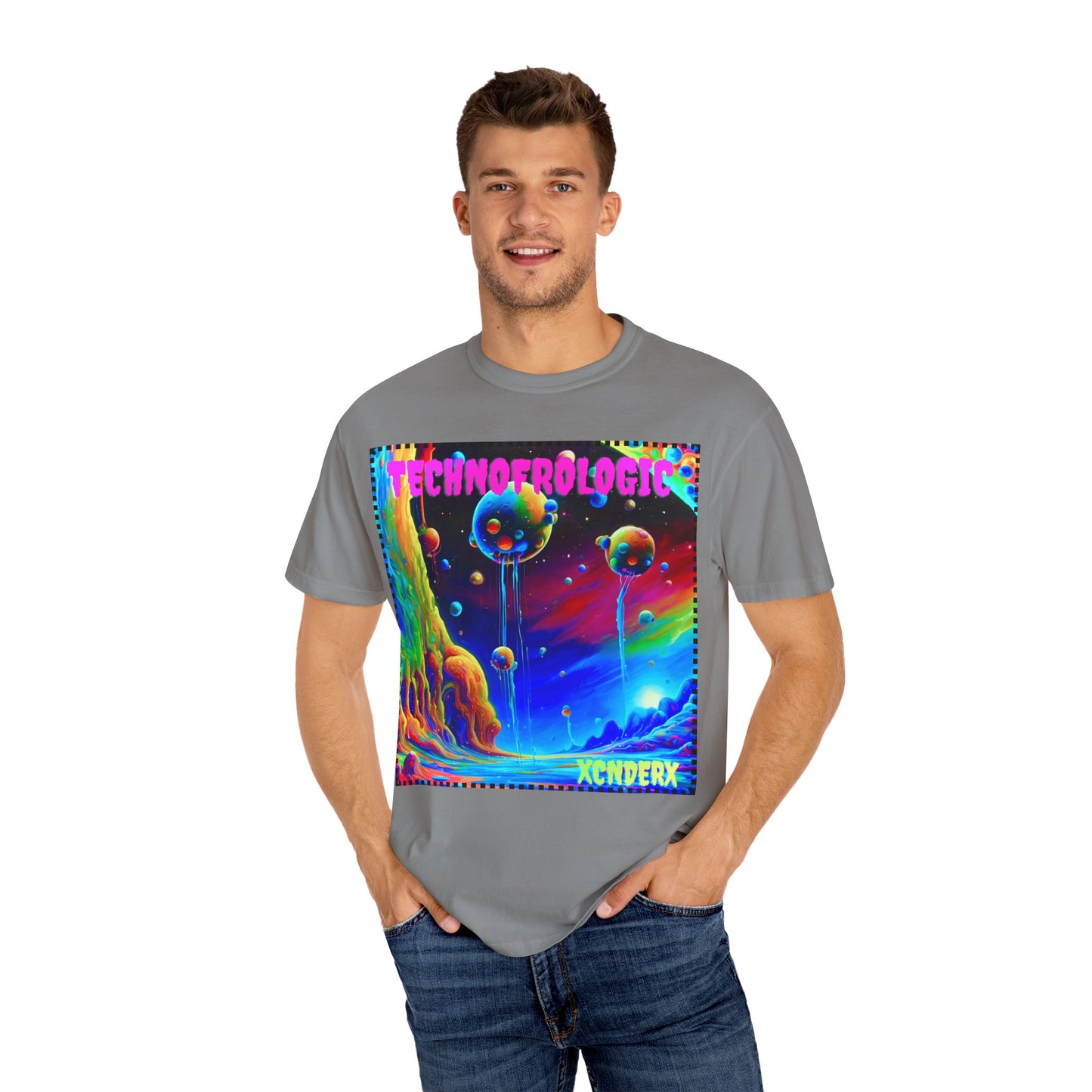 Vibrant Technological Dream Unisex T-Shirt - Colorful Space Art Tee