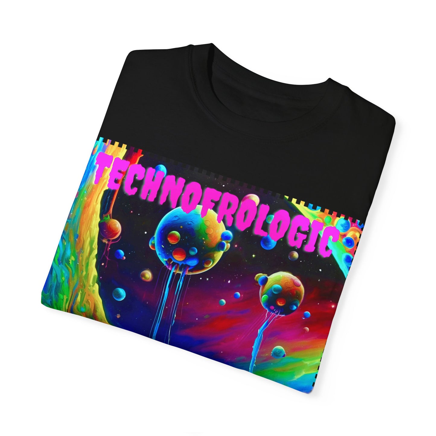 Vibrant Technological Dream Unisex T-Shirt - Colorful Space Art Tee